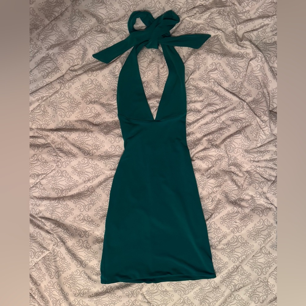 2/$30 Nookie Toni Halter Elegant Teal Halter Dress